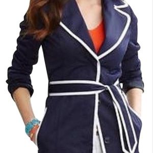 Banana Republic Navy Blue Belted Trench Coat Sz XL